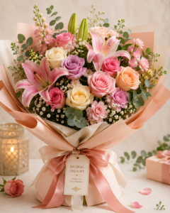 Birthday gift hamper with decorative packaging