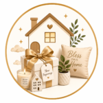 a house with gift pillow